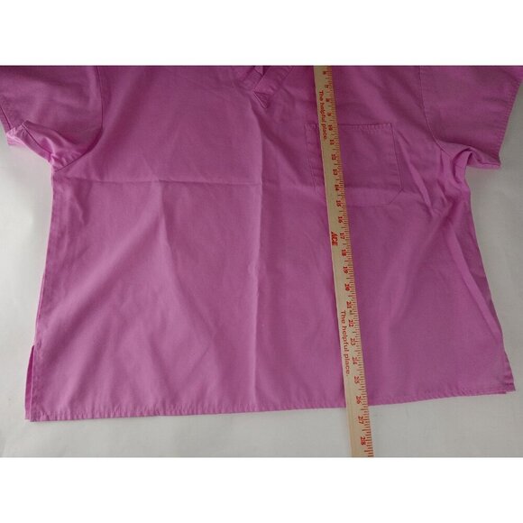 Lot Of 2 Mixed Brands Women's V Neck Multicolor,  Pink Scrub Tops Size L - Picture 14 of 16